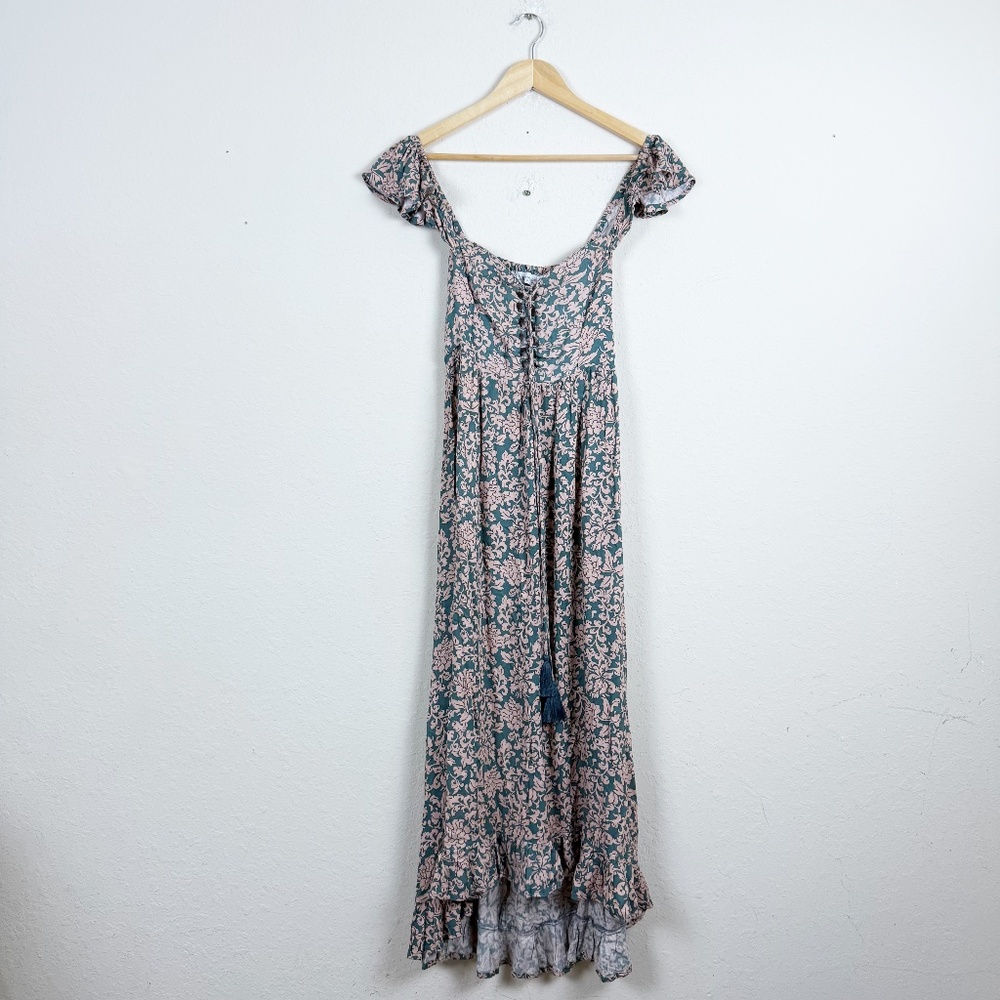 Tiare Hawaii Floral Maxi Dress - Blue and Pink